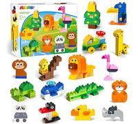 MOONTOY Big Building Blocks, 16 in 1 Large Size Building Bricks, Compatible Block Construction Toys Educational Birthday Gift 2 3 4 5 6 Years Old Preschool Toy Building Set for Toddlers Boys Girls 3+