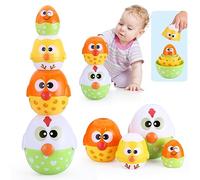 MOONTOY Montessori Toys for 1 Year Old Toddlers, 8PCS Chicken Nesting Stacking Toys for 6-12 Month, Toddler Toys for 1-3 Year Old Girls Sensory Baby Toys for 18+ Months 1st First Birthday Gift Present