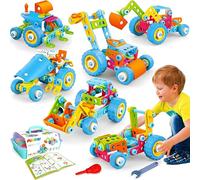 MOONTOY STEM Building Toys for 4 5 6 7 8 Year Old Boys Gift, 6 in 1 STEM Toys for Kids 4-8 6-8 Educational Construction Toy for Boys Preschool Engineering Kit 4 5 6 7 8 Year Old Birthday Gift