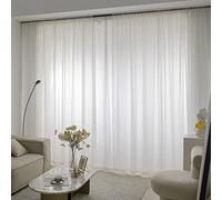 MOONVAN Windows Semi Ivory Sheer Curtains 72 Inches Length 52 Inches Width 2 Panels Set Translucent Sheer Curtain Basic Rod Pocket for Bedroom Children Living Room Yard Kitchen