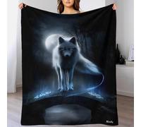 Moonveil Fox - Spirit Guide of The Hidden Bridge Soft Plush Cosy Blanket for Bed Queen Size Blanket Custom for Anniversary Marriage Valentine 50x60inch(127x152cm)