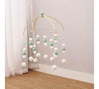 Moonvvin Baby Rattles Mobile Wooden Beads Wind Chimes Bell Baby Toys for Kids Room Bed Hanging Tent Decor Photography Props Gifts(Green)