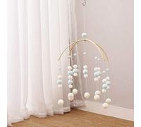 Moonvvin Baby Rattles Mobile Wooden Beads Wind Chimes Bell Baby Toys for Kids Room Bed Hanging Tent Decor Photography Props Gifts(Blue)