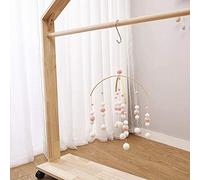 Moonvvin Baby Rattles Mobile Wooden Beads Wind Chimes Bell Baby Toys for Kids Room Bed Hanging Tent Decor Photography Props Gifts(Pink)