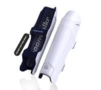 moonwalkr Cricket Leg Guard 2.0 Protective Gear for Unisex of Batter's Height (5'4"-5'8") Cricket Pads Batters Leg Guard & Perfect for Running Between Wickets (White, Medium)
