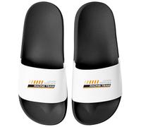 MoonWorks® Bath Slippers with Saying "Lecker Bierchen" Unisex with Print for Men and Women, Fun Gift Beer Lovers, Racing Team Black White, 12 UK