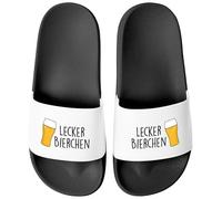 MoonWorks Bathing Slippers Funny Saying Tasty Beer Slippers Men Women Bathing Shoes Pool Party Holiday Men Women, Delicious beer black and white, 10 UK