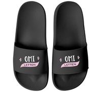 MoonWorks Bathing Slippers Mama Grandma Latvian Women's with Print Funny Printed Mother's Day Gift, Granny Black Black, 6 UK