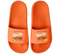 MoonWorks Bathing Slippers Splash Letten Aperitiv Drink Summer Flip Flops Women with Printed Print, Piping tips orange orange, 6 UK