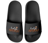 MoonWorks® Bathing Slippers with Saying Holy Aperoli Women's Printed Spritz Apero, Holy Aperoli Black, 6 UK