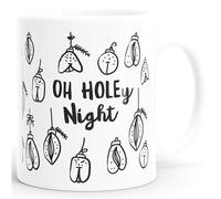 MoonWorks Coffee Mug Christmas Saying Parody Hole y Nights Vagina Pattern Christmas Mug Funny White Standard