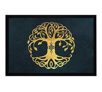 MoonWorks® Doormat Tree of Life Celtic Knot Nordic Mythology Viking Non-Slip & Washable Black 60 x 40 cm