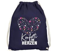MoonWorks Gym Bag - Confetti Heart Statement - Carnival Gadgets Saying Funny Fancy Dress Item Accessories Bag Gym Bag, Confetti Heart Navy, one_size, Confetti heart