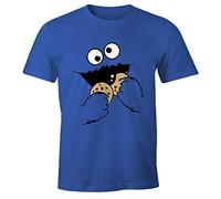 MoonWorks® Men's T-Shirt Cookie Monster Biscuit Monster Carnival Costume - Blue - Large
