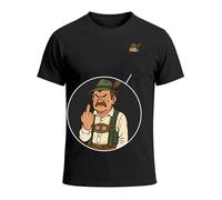 MoonWorks Men's T-Shirt with Chest Pocket Bavarian Grantler Traditional Look for Oktoberfest Beer Fun Shirt, Grantler Oktoberfest Grantler Black Man, XXL