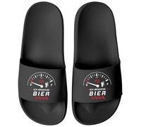 MoonWorks Men's Unisex Bathing Slippers with Saying Ich brauch Bier Urlaub Accessories, Beer indicator black, 7 UK