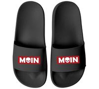 MoonWorks Moin Skull Unisex Summer Sandals for Men and Women Funny for Beach, Sauna & Holiday, Moin Red Black Black, 7 UK