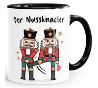 MoonWorks Mug Christmas Nutcracker Jingle Balls Print Funny Gift Idea Black Humour Christmas Mug Saying Cup White Inside Black Standard