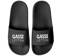 MoonWorks Unisex Bathing Slippers, Dog Owners with Print, Gift for Men and Women, Bathing Shoes, Slippers for Men and Women, Gassiletten Design 3 Black, 6 UK