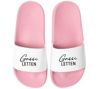 MoonWorks Unisex Bathing Slippers, Dog Owners with Print, Gift for Men and Women, Bathing Shoes, Slippers for Men and Women, Gassiletten Design 4 Pink White, 6 UK