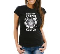 MoonWorks Women's T-Shirt Carnival Cat Costume Replacement Fancy Dress Costume Women Fun Shirt, Cat Costume Black, XL