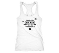 MoonWorks Women's Tank Top with German Text "Ich Habe Keine Macken, das sind Special Effects", Macken White, XL
