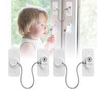 Moonybaby 2-Pack Window Locks for UPVC, No Drilling Window Safety Lock, Easy to Install, Window Safety Restrictors Self Adhesive, Window Restrictor Locks with Key for Childproof