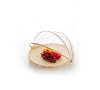 MoonyL Hand-Woven Food Serving Tent Basket Natural Handmade Tray Bread Basket Fruit Cover Meal Table Serve with Cover Reusable Covers Protect