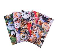 MoonyLI 6Pcs Pet Dogs Cute Animals Cartoon Cotton Fabric 100% Cotton Patchwork Fat Quarter Bundle Cotton FabricDIY Handmade Sewing Crafting Precut Fabric 45 x 50cm