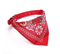 MoonyLI Dog Cat Collars Bandana Scarf Adjustable Pu Leather Pet Collars Triangle Scarf Handmade Dog Collar Washable Pet Bandana Collar Dog Bandana with Adjustable Buckle Dog Cat Decoration 6Pcs