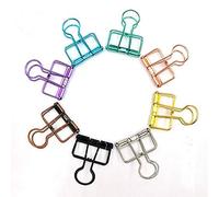 MoonyLI Rose Gold Long Tail Clip - Creative Hollow Foldback Clamps - for School, Office, Bullet Journal and Desk Organiser - 32 mm, Pack of 12
