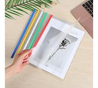 MoonyLI Transparent File Folder Organiser Binder Plastic File Folder Sliding Door Bar A4 Folder for Office/School/Famil 10 Pcs 5 Colours