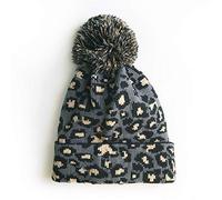 MoonyLI Unisex Adult Leopard Print Knit Hat - Warm, Lightweight, Adjustable - Gray - One Size - Perfect for Hiking, Winter, Skiing