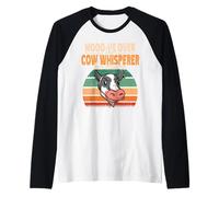 Mooo-ve Over The Cow Whisperer Has Arrived Retro Cow Farming Raglan Baseball Tee