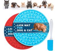 MooonGem Dog Lick Pad, Pet Bathing Distraction Pads, Wall Mounted Silicone Slow Feeder Lick Mat with Strong Suction for Dog Bathing Grooming, 2 Pack