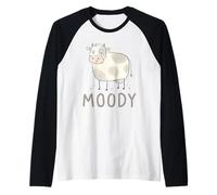 Moooody Cute Moody Dairy Farming Cow Farmer Raglan Baseball Tee
