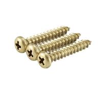 MOOPW Brass Cross Round Head Wood Screws Self Tapping Screws Copper Pointed Tail Drilling Screw M3 x 10mm 50 Pcs