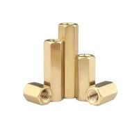 MOOPW Brass Standoffs Screws Double Through Female Threaded Computer Studs Hollow Hex Spacer Standoffs PCB Motherboard Copper Pillar M2.5 x 15mm 10 Pcs