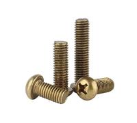MOOPW Copper Cross Round Head Bolts Brass Pan Head Bolts Machine Screws Fasteners M8 x 25mm 4 Pcs