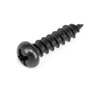 MOOPW Round Head Wood Screws Carbon Steel Iron Black Self Tapping Screws Cross Pan Head Pointed Tail Drilling Screws M1 x 8mm 500 Pcs