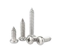 MOOPW Round Head Wood Screws - Stainless Steel 304 Self Tapping Screws Cross Pan Head Pointed Tail Drilling Screw M5 x 16mm 20 Pcs