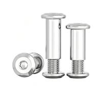 MOOPW Stainless Steel 304 Chicago Screws Barrel Nut Connection Bolts Sets | Belt Buckle Binding Flat Head Chamfering Hex Socket Bolts M6 x 55mm 2 Pcs