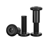 MOOPW Stainless Steel 304 Chicago Screws Barrel Nut Connection Bolts Sets | Belt Buckle Binding Flat Head Chamfering Hex Socket Bolts M6 x 55mm 2 Pcs