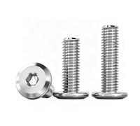 MOOPW Stainless Steel 304 Flat Head Chamfered Hex Socket Bolts Large Head Bevel Edge Furniture Allen Machine Screws M4 x 8mm 50 Pcs