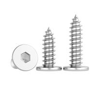MOOPW Stainless Steel 304 Internal Hex Flat Head Self Tapping Screws Extra Thin Low Profile Countersunk Self Drilling Screws M3.5 x 8mm 50 Pcs