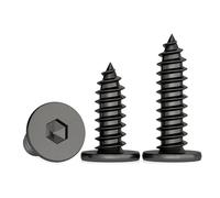 MOOPW Stainless Steel 304 Internal Hex Flat Head Self Tapping Screws Extra Thin Low Profile Countersunk Self Drilling Screws M2 x 12mm 100 Pcs