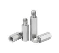 MOOPW Stainless Steel 304 Standoff Screws Single end Female Threaded Studs Hex Spacer Brass Standoffs PCB Motherboard Hexagonal Pillar M2.5 x 25 +6mm 5 Pcs