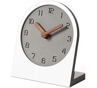mooqs Wooden Silent Non-Ticking Battery Operated Decorative Small Mini Analog Modern Shelf Desk Table Mantel Clock (White)