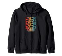 Moorea Tahiti Manta Fish French Polynesia Retro 80s 90s Zip Hoodie
