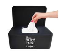 Moorfowl Baby Wipes Container Bathroom, 7.28" L * 4.80" W * 2.75" H, Adorable Please DO NOT Flush Toilet Wipes Dispenser Holder for Septic System or Septic Tank, Chic Style